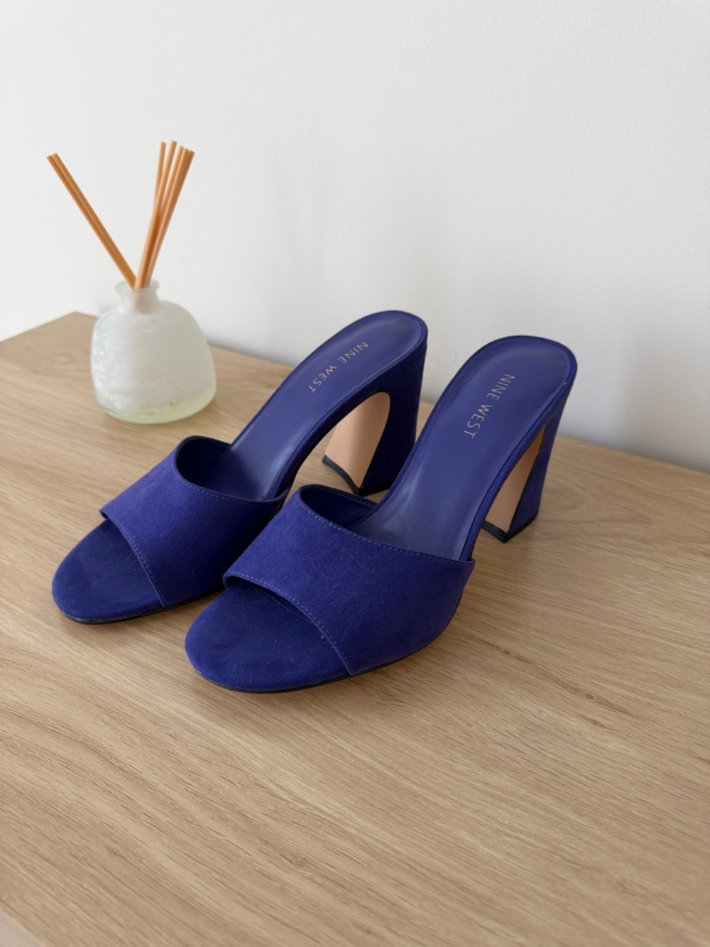 Brand New Nine West Purple Open-Toe Block Heel Mules